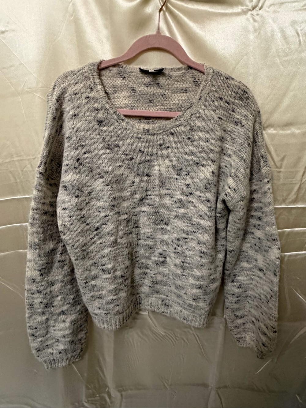 j. society Cream and Black Speckled Knit Sweater